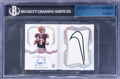 2020 Panini Flawless "Rookie Booklet Material Autographs" #RBA-JB Joe Burrow Booklet Signed Relic Rookie Booklet (#10/10) - BGS Authentic